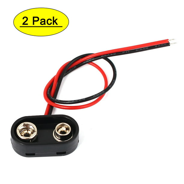 10X Black Red Cable Connection 9V Battery Clips Connector Buckle WF 